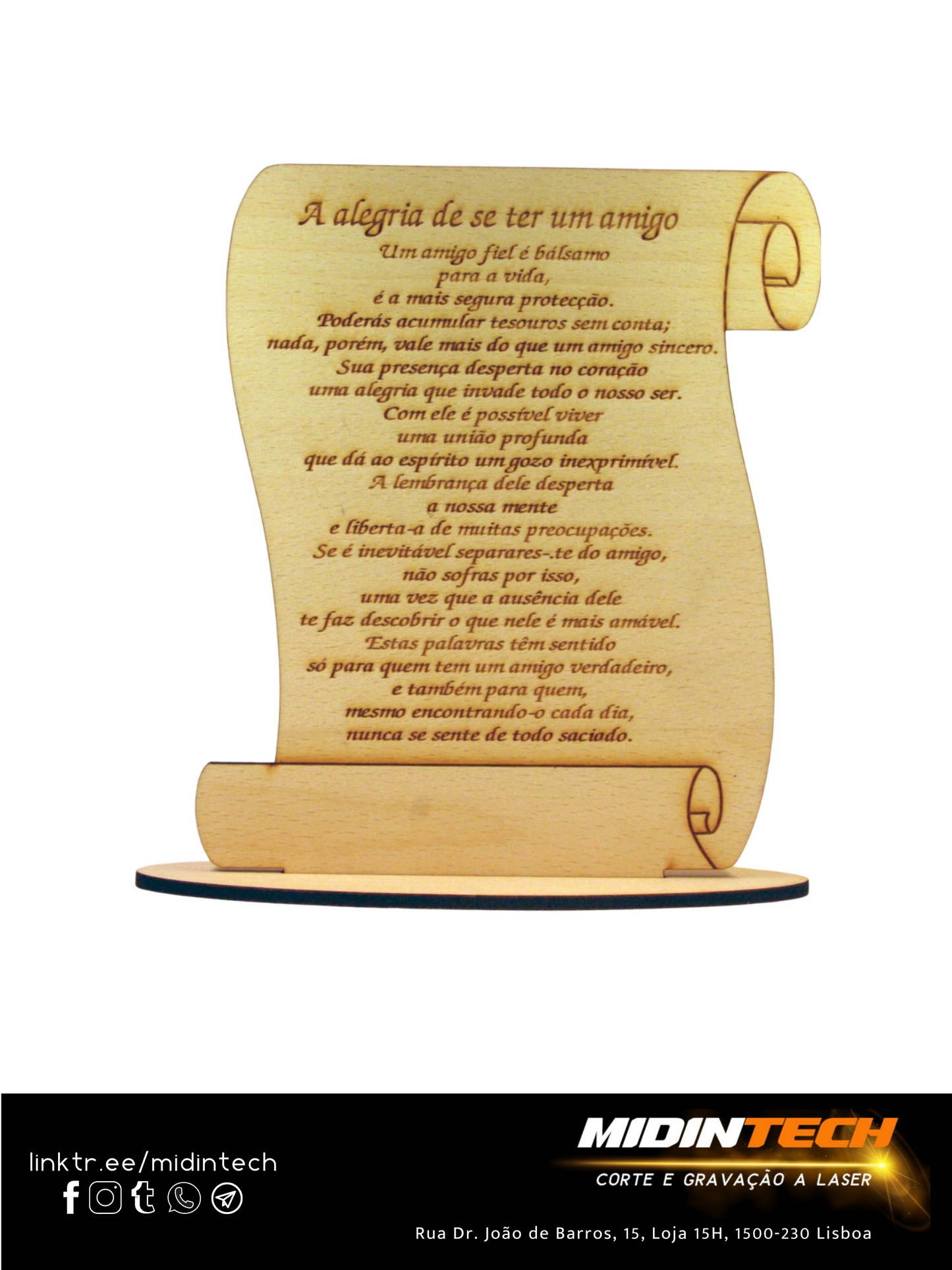 1001 | Placa Alusiva Grande #amigo-1 Pergaminho