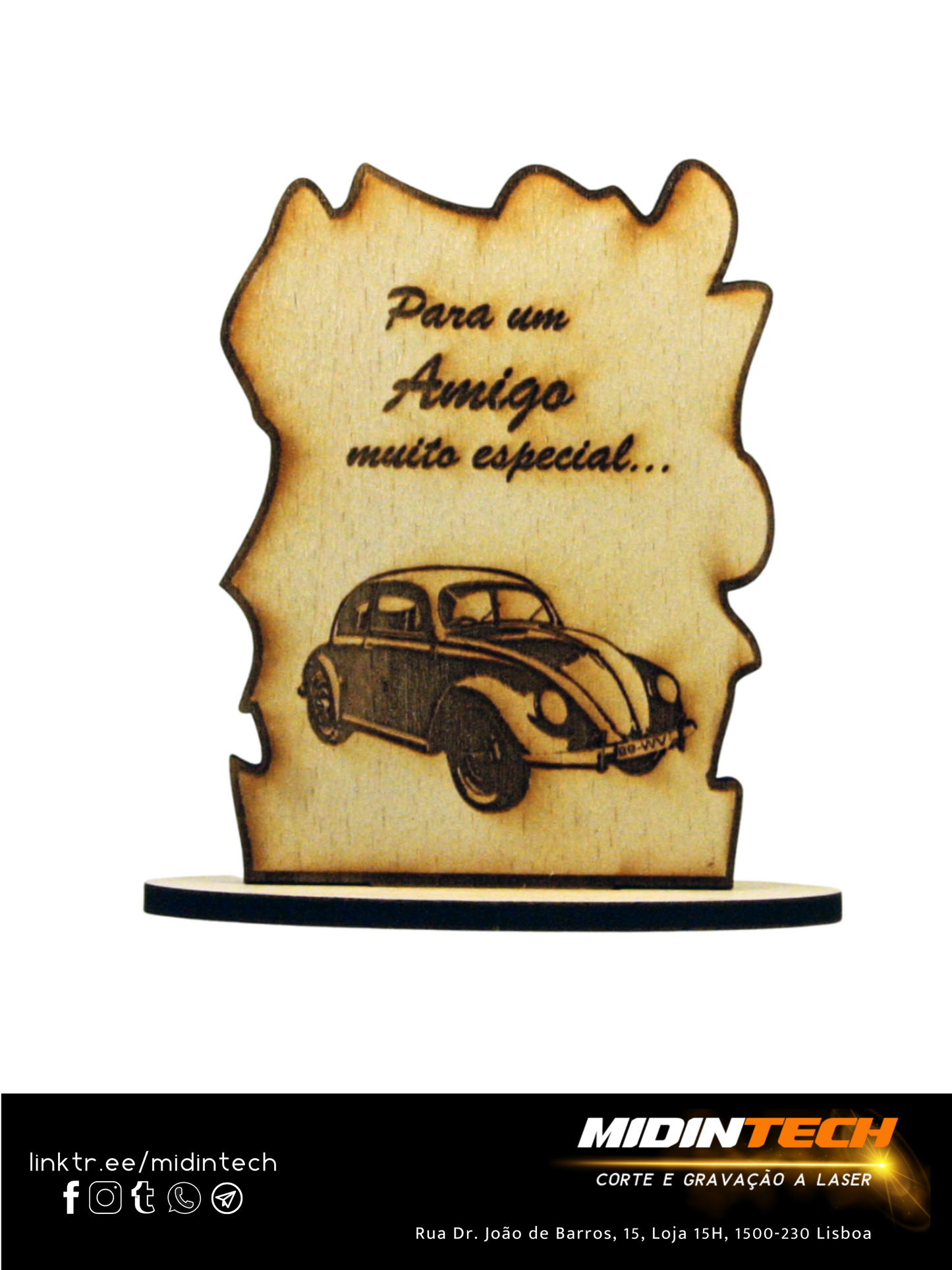 1001 | Placa Alusiva Grande #amigo-2 Recortada