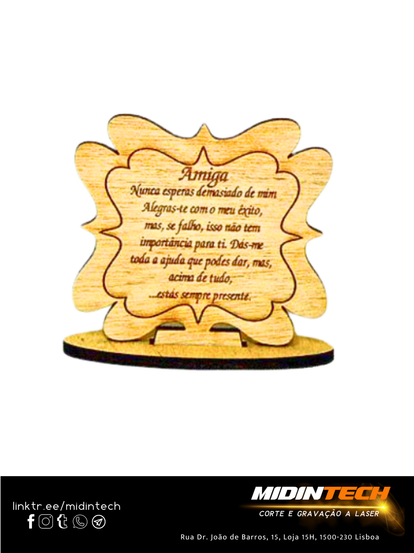 1002 | Placa Alusiva Média #amiga-8 Ondulada