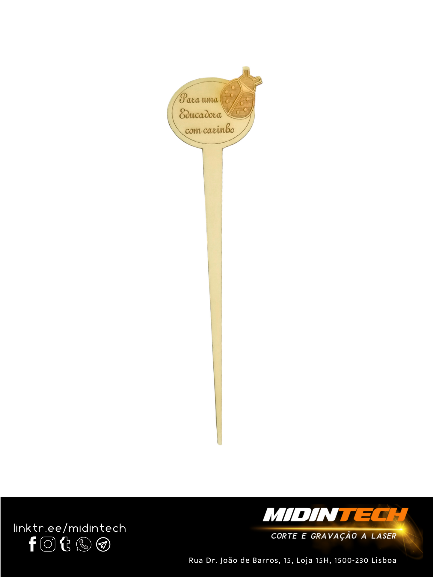 1305 | Topo Médio em Madeira #educadora-1 Joaninha