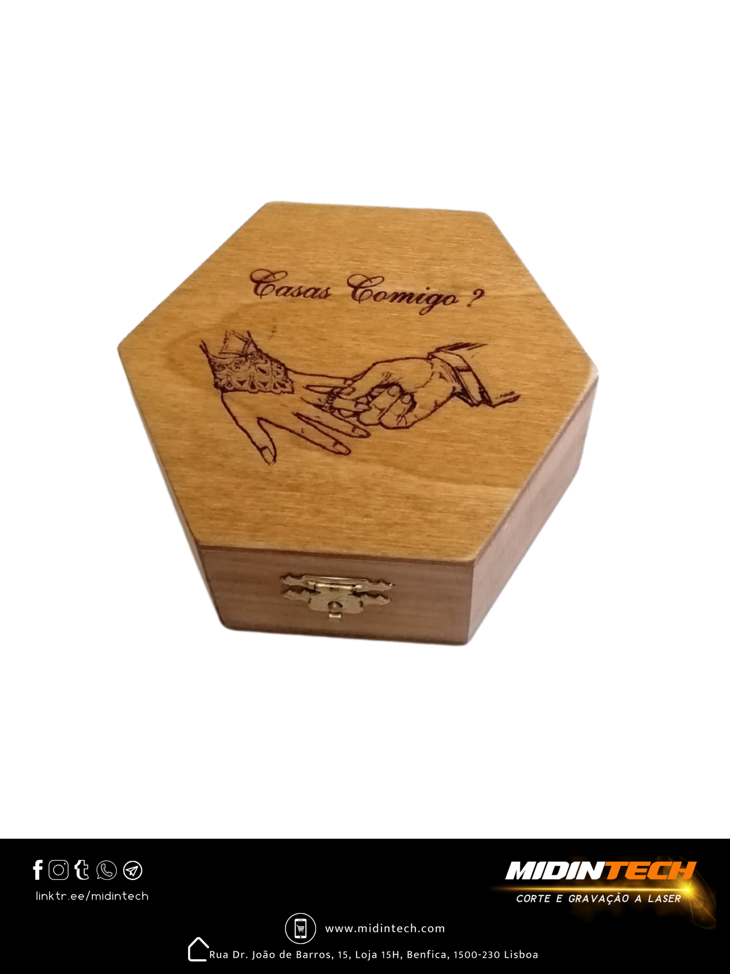 2202 | Caixa Sextavada Escura #Amor-2