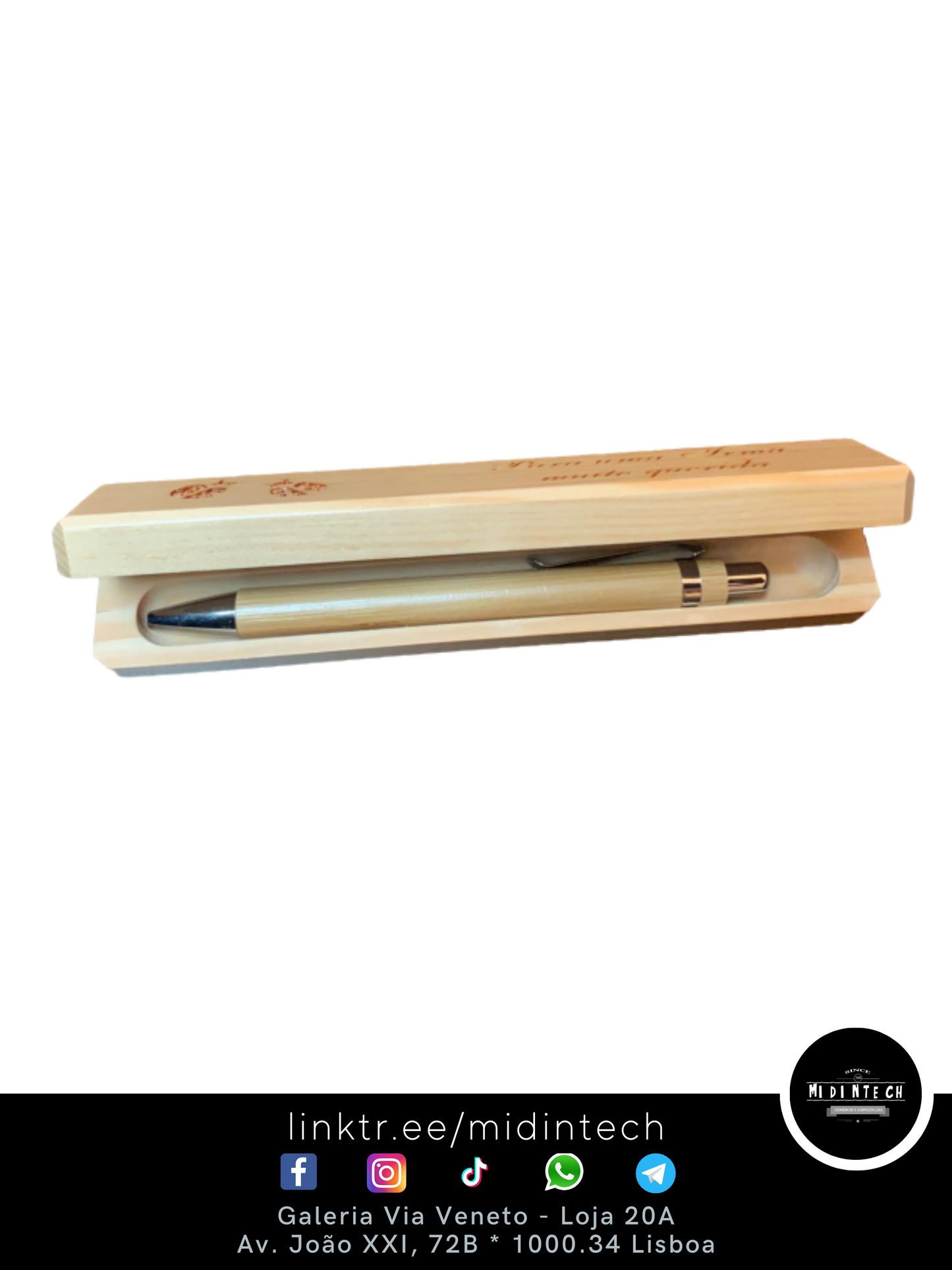 301E | Caixa Retangular Escura com Esferográfica