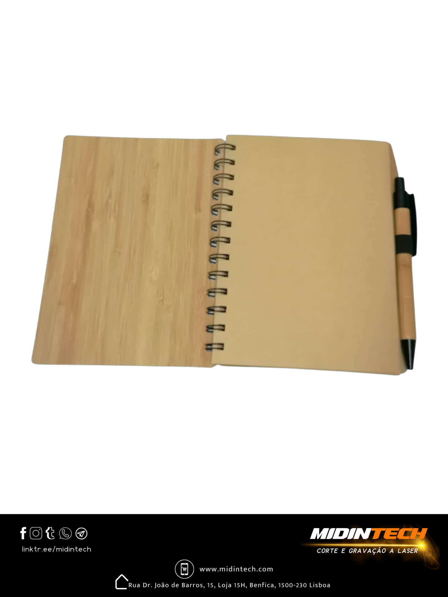 4402 | Bloco Bambu c/Esferográfica #amor-1