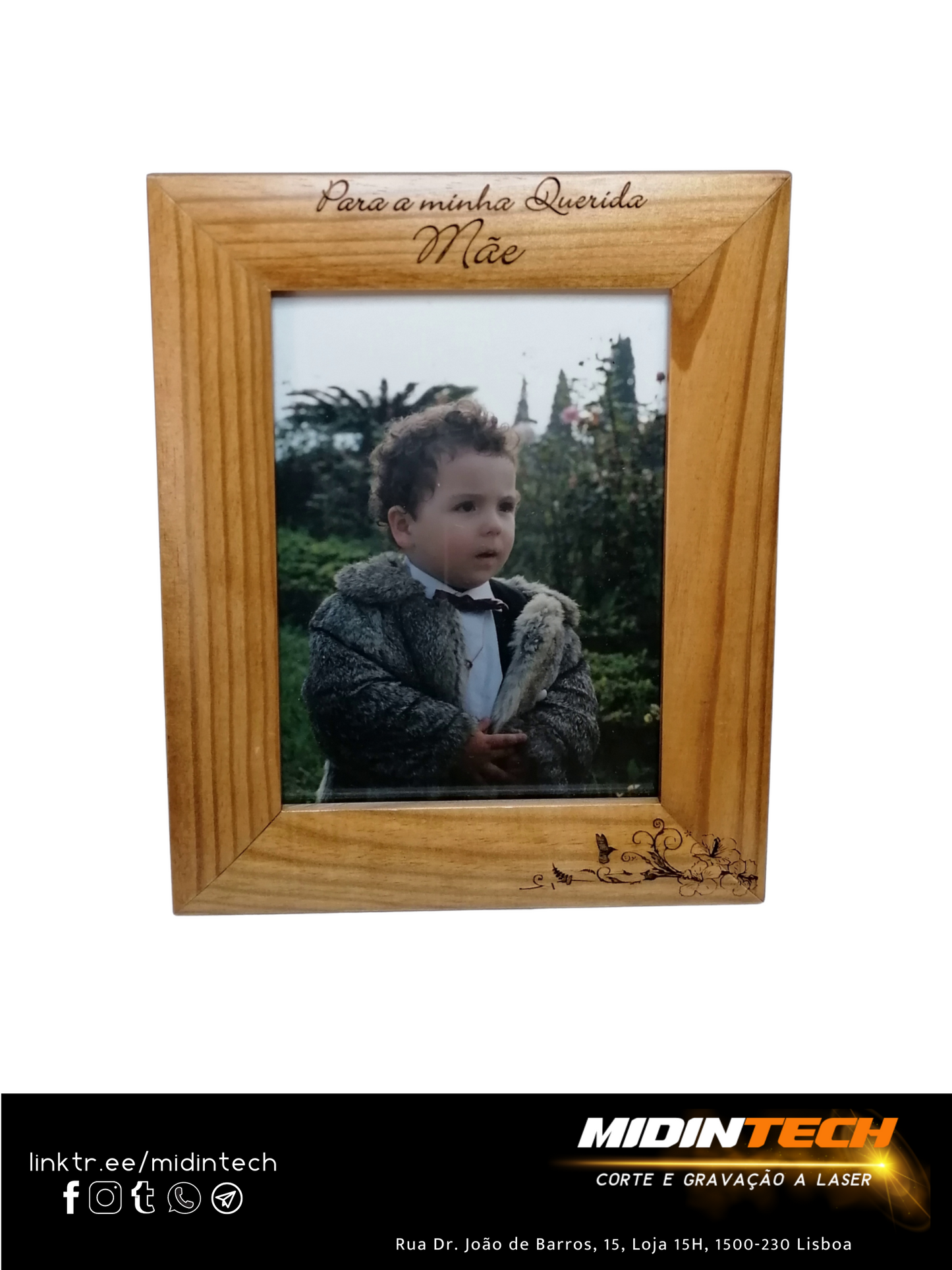 5012V | Moldura 15x20 Escura, Lisa na Vertical #Mãe-1