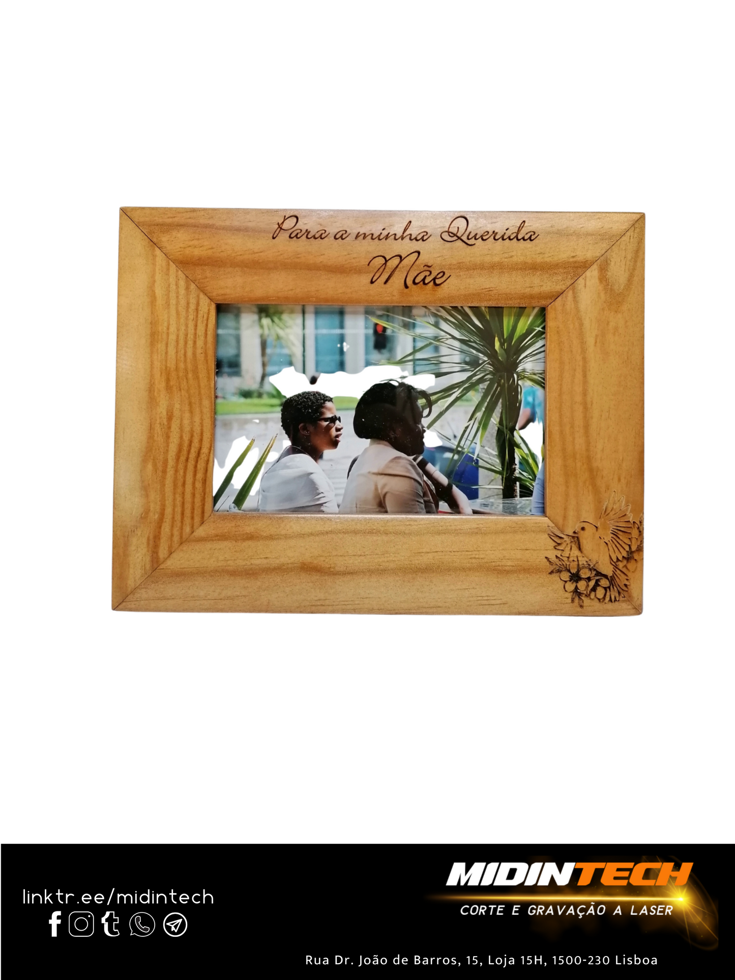 5014H | Moldura 10x15 Escura, Lisa na Horizontal #Mãe-1