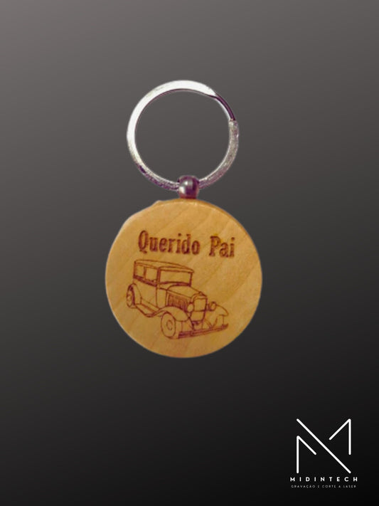Porta-Chaves madeira redondo#PCMRd02