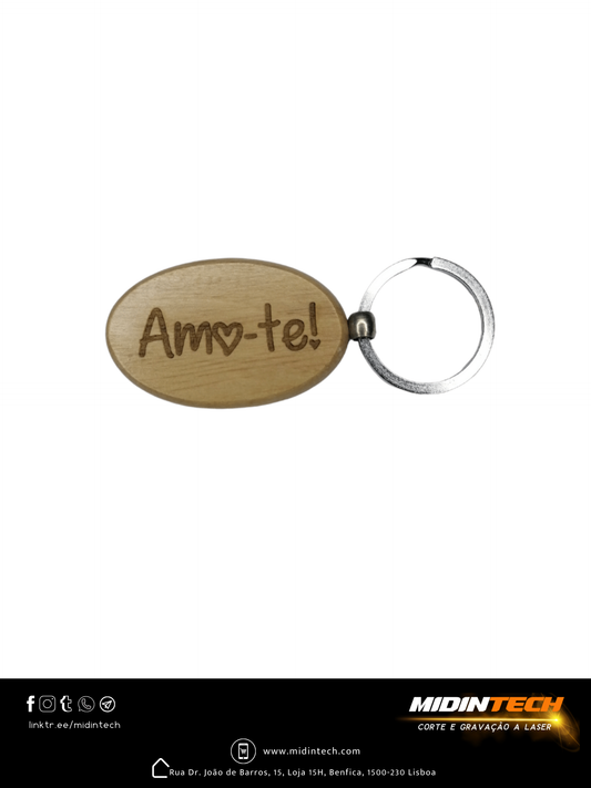 6002 | Porta-Chaves Oval em Pinho #Amor-1