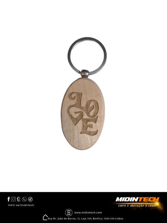 6002 | Porta-Chaves Oval em Pinho #Amor-2