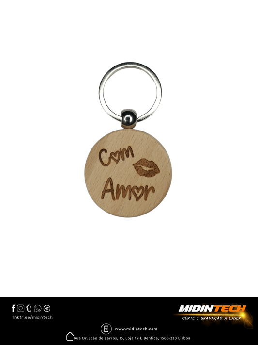 6003 | Porta-Chaves Redondo em Pinho #Amor-1