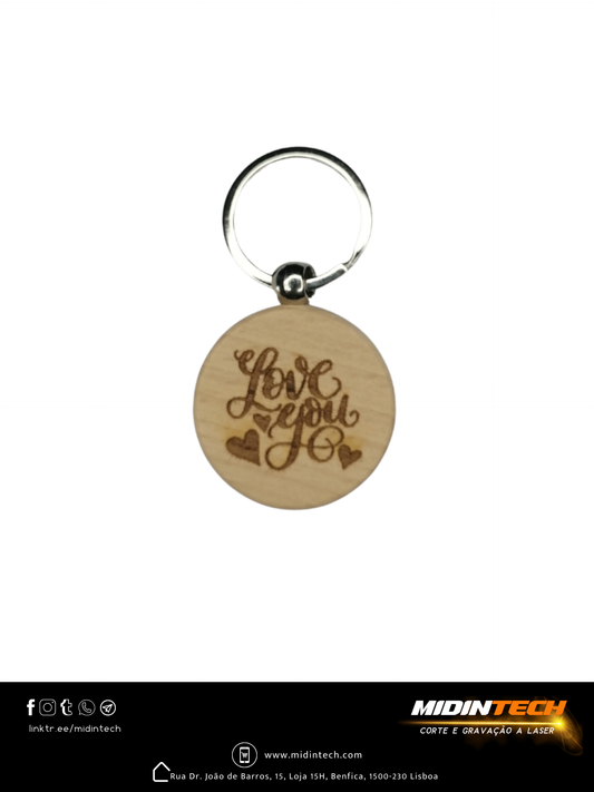 6003 | Porta-Chaves Redondo em Pinho #Amor-2