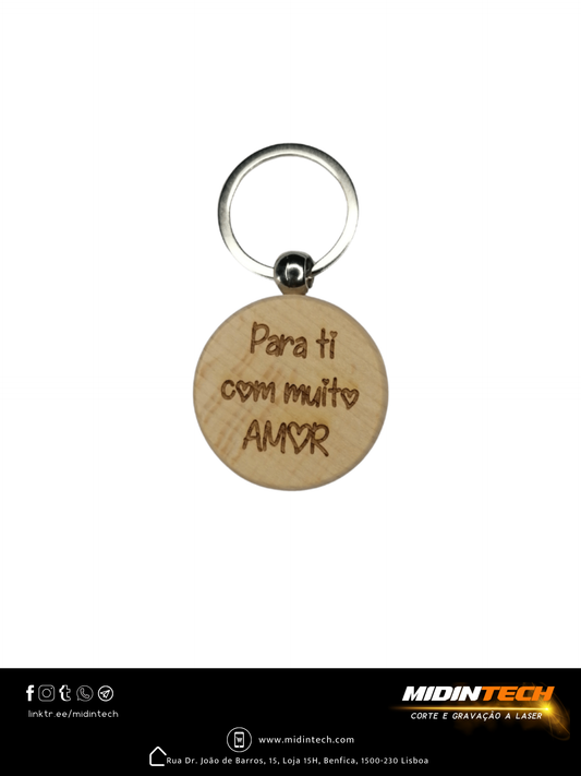 6003 | Porta-Chaves Redondo em Pinho #Amor-3