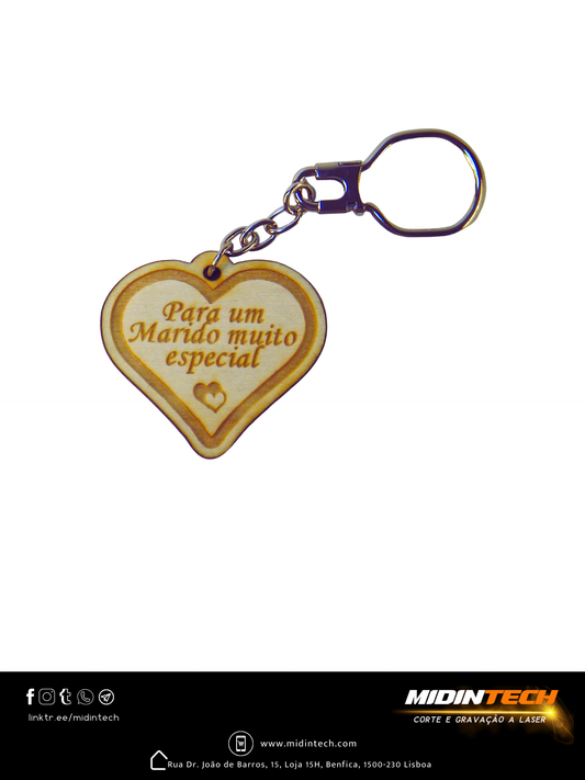 6026 | Porta-Chaves Coração em Choupo #Amor-1