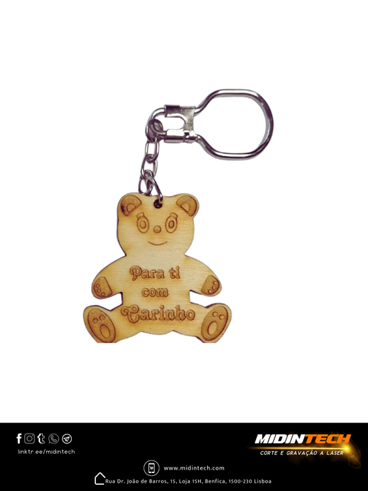 6041 | Porta-Chaves Ursinho em Choupo #Amor-1