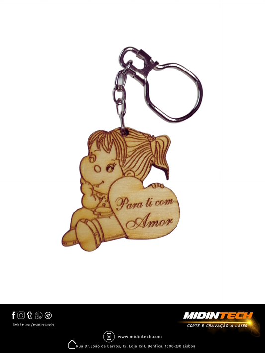 6050 | Porta-Chaves Menina em Choupo #Amor-1