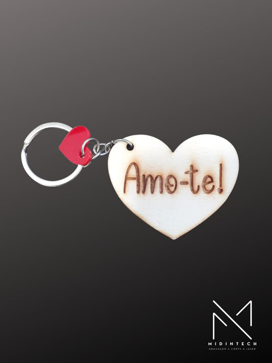 Porta chaves com pendente coração vermelho#PCCPCV01
