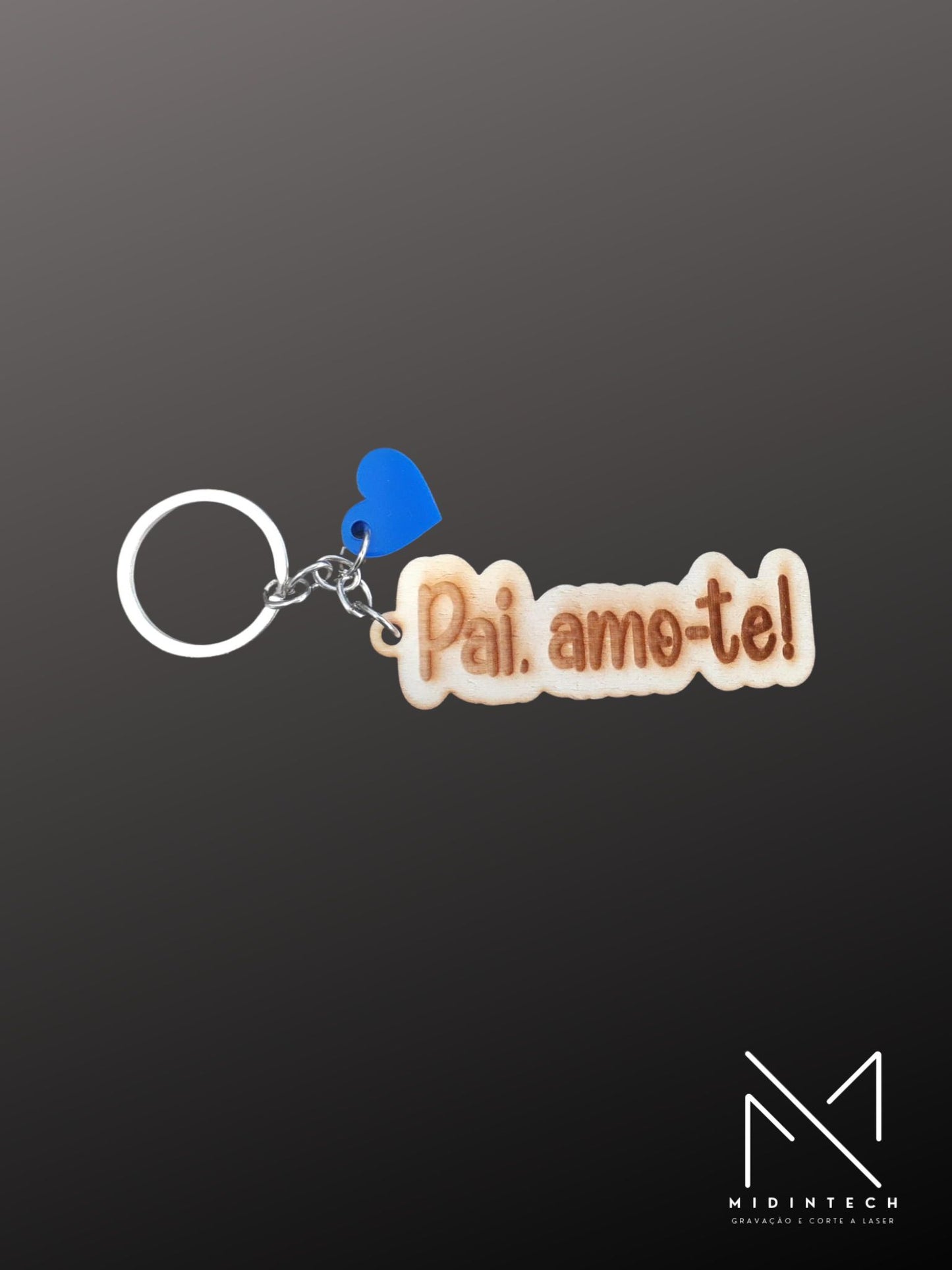 Porta chaves com pendente coração azul#PCCPCA01